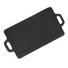 Plaque de cuisson double face en fer Chauffage rapide et uniforme Plaque de grill réversible pour camping en plein air Réchaud à gaz Cuisinière à induction