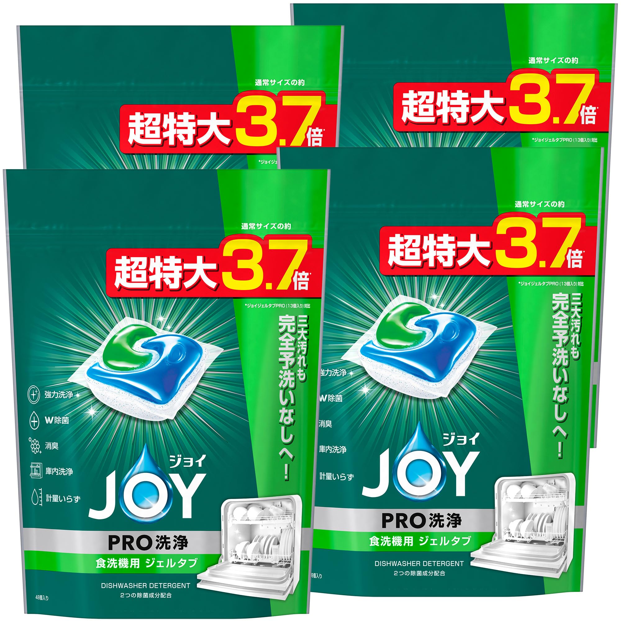 

в Joy Gel Tab PRO W Дезинфицирующее моющее средство для посудомоечной машины 48 шт. x 4 пакета [Проданный ящик]