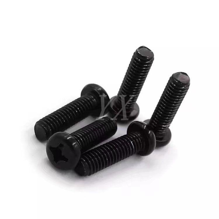 Customizable Black Round Head Phillips Screw for Machine Use