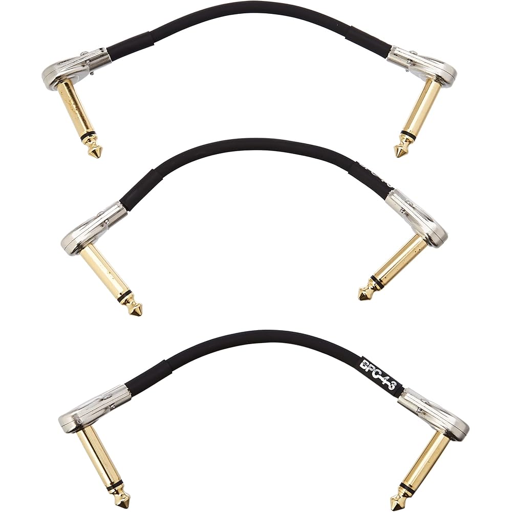 BOSS BPC-4-3 Patch Cable 10cm Length 24K Gold Plated Connectors 3-Pack Effect Pedal Accessories