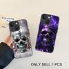 Silver Skull Silicone Mobile Phone Case for iPhone 17 16 15 14 13 12 11 X XR XS Air Pro Max Plus Mini Colorful Cover