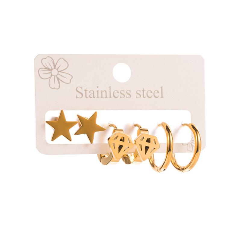 Kvinners stud øredobber Hjerteformet Creative Micro Sett Farge Zircon Overdreven Tilbehør Øredobber