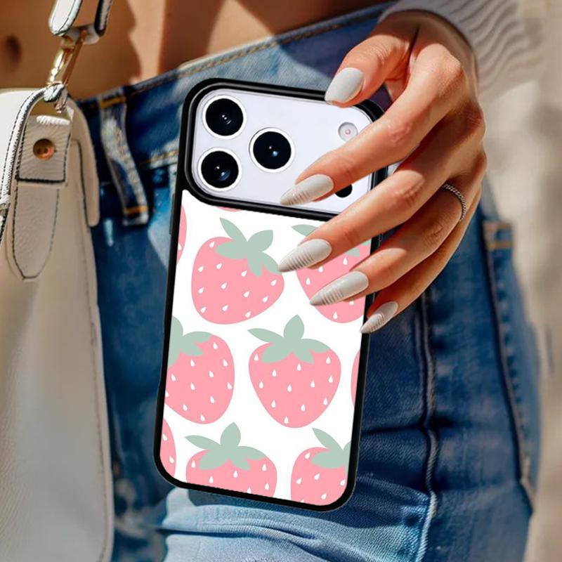 Strawberry Art Tropic Phone Case For iPhone 17 Air 14 15 13 12 Max Cover For Apple 16e 11 Pro Max Plus Coque