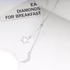 S925 Sterling Silver Moon and Stars Tassel Necklace - High-end, Trendy, Electroplated Design