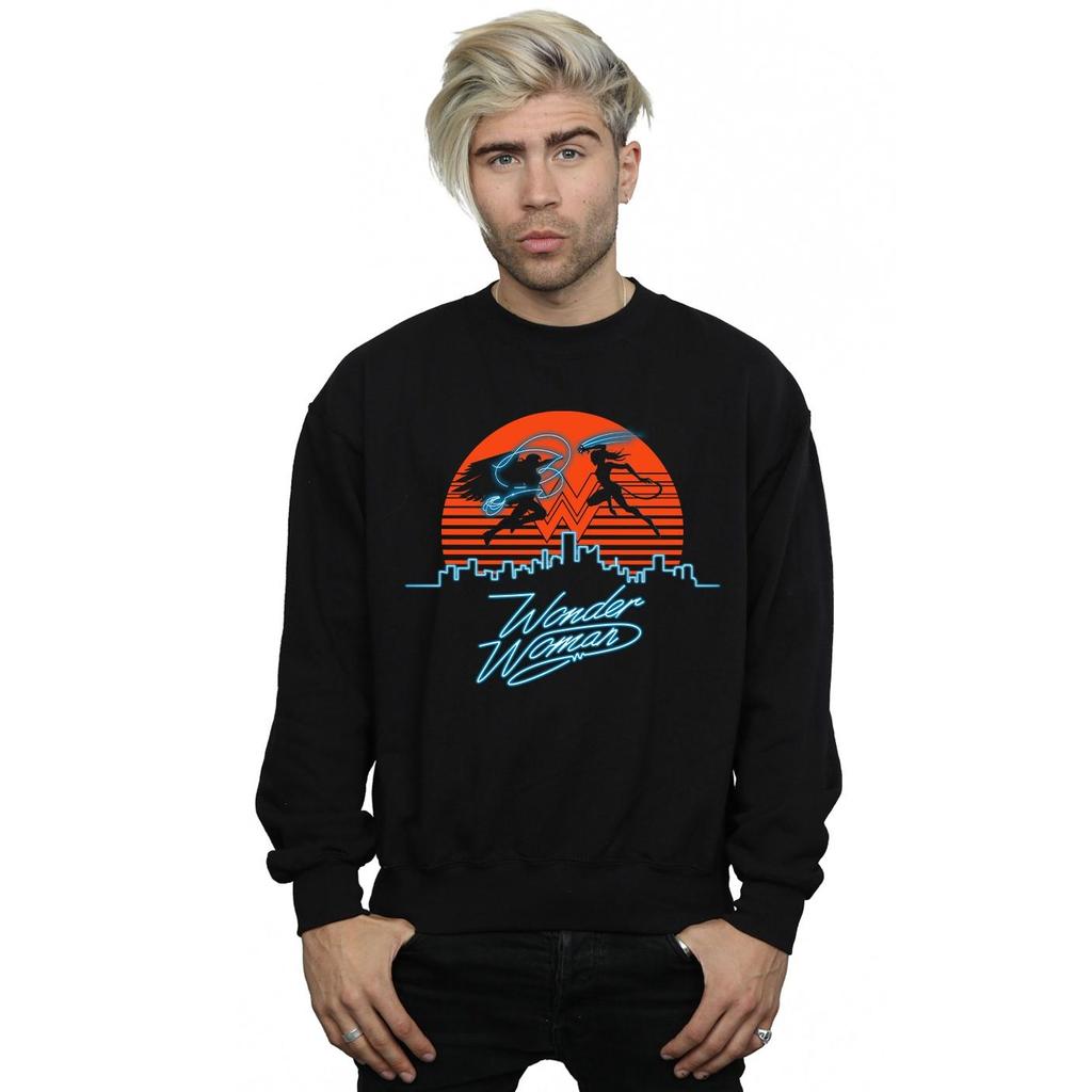 DC Comics Mens Wonder Woman 84 Sunset Battle Sweatshirt