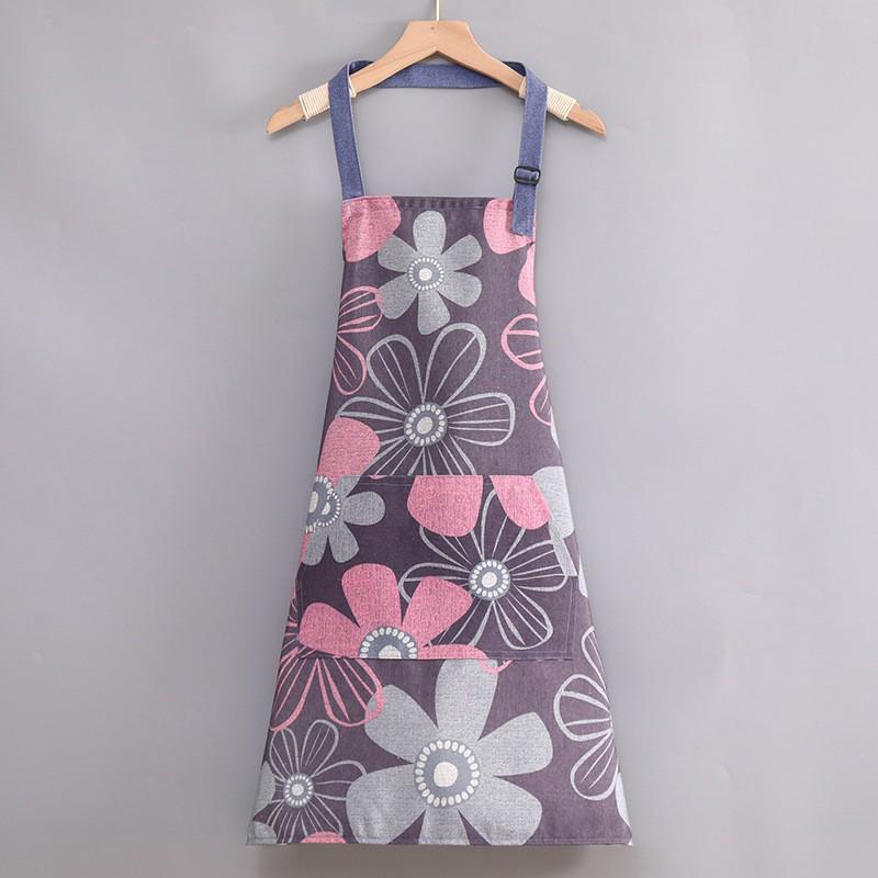 Sunflower Pattern All-Cotton Canvas Apron - One Size, Stain-Resistant, Modern Minimalist Design for Household Cleaning