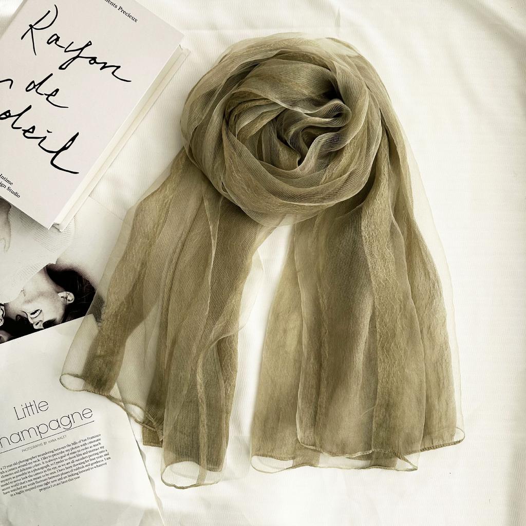 Spring And Summer 100% Silk Breathable Scarf Shawl Elegant Long Scarves Shawls Spring Fall  Accessories Head Scarf