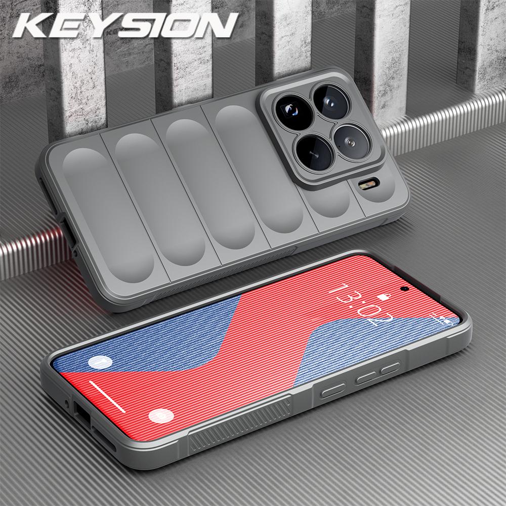 KEYSION Shockproof Matte Case for Xiaomi 15 5G 15 Pro Anti-skid Soft Silicone Phone Back Cover for Xiaomi 15 Pro 5G
