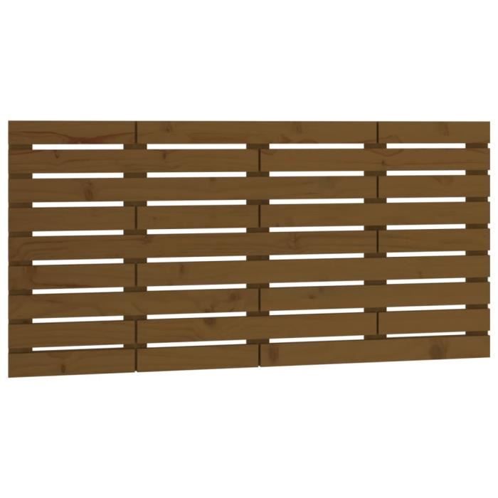824736 vidaXL Wall-mounted Headboard Honey Brown 146x3x63 Cm Solid Pine Wood