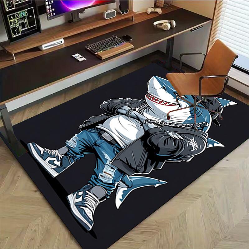 1pc shark streetwear Carpet, Office Rug Outdoor Mat Home Decor Area Carpet Festival