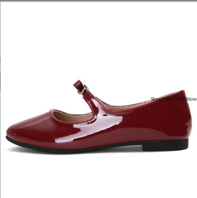 Fashion Ballet Falts Shoes for Women Bow Tie Elegant Women's Loafers Shoes with Low Heels Black Leather Mary Janes Desinger Shoes Ladies