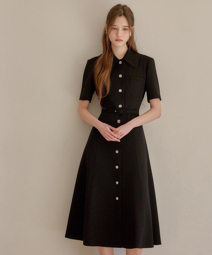 Julie And Kara 26Ss Calla133 Shebigins Maya Tweed Dress Black