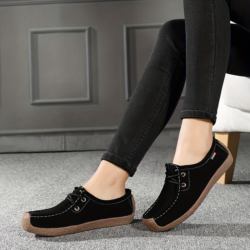 Spring Single Shoes Women Really Versatile Bean Shoes Comfortable Women Casual Flat Single Shoes Lace Up