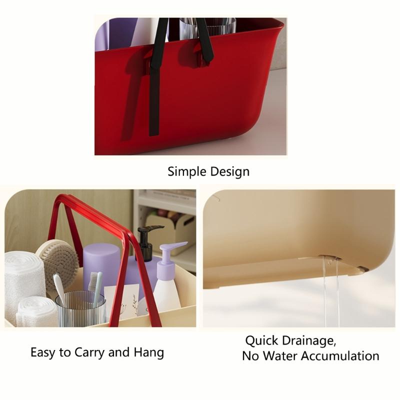 Atmungsaktiver Badezimmer-Aufbewahrungsorganizer mit Griff Tragbarer Duschkorb für Toilettenartikel und Badezimmer-Essentials
