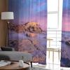 Wunderschöner Sonnenuntergang über Felsen, Tüllvorhänge für Wohnzimmer, transparenter Vorhang, Schlafzimmerschleier, dekorative Fensterdekorationen aus Organza