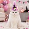 Holiday Pet Hat Halloween Pointed Hat, Cute Ghost Witch Pumpkin Cat Pom-pom Comfortable for Cats And Small Dogs Party