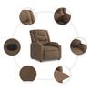 Electric Recliner Chair Brown Fabric