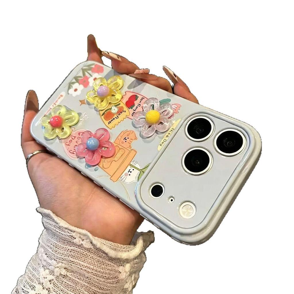 Fashionable 3D Floral Phone Case for Apple 17/16/15 Pro/Pro Max