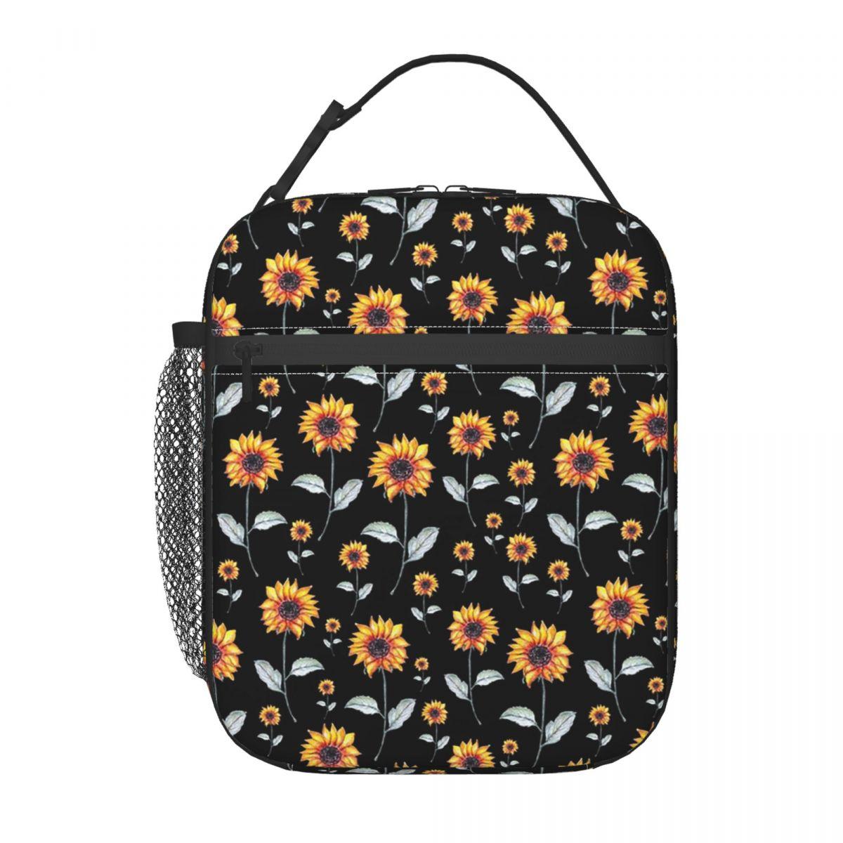 

Sunflower Pattern Insulated Lunch Bag for Women Children Portable Food Boxes Thermal Lunch Box Tote One Size