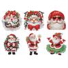 6Pcs Acrylic Christmas Santa Claus Diamond Art Fridge Magnet Diamond Painting Refrigerator Magnet for DIY Crafts Party Gift