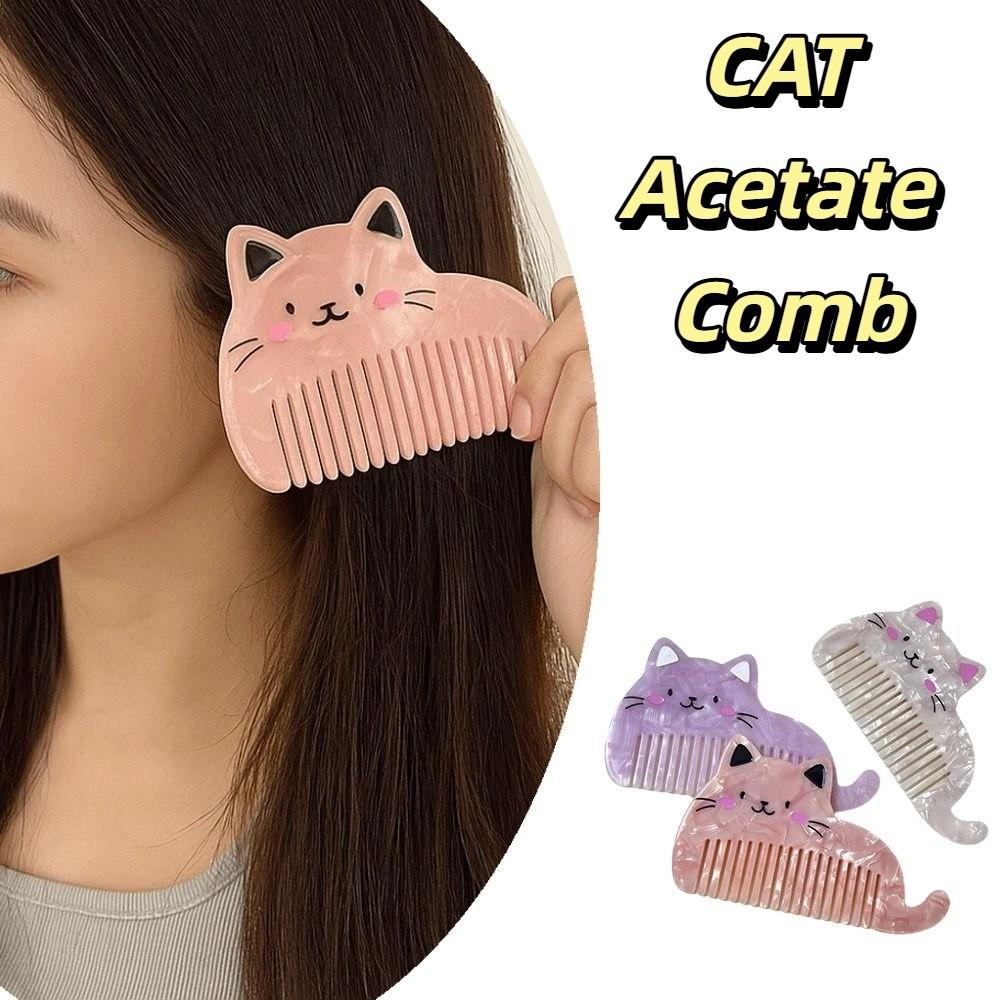 Lovely Makeup Comb Wide Toothed Hairdressing Comb Cartoon Acetate Comb  Barber Shop Salon