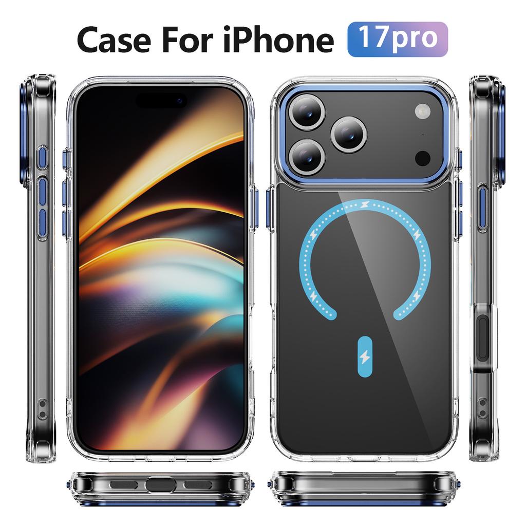 Glitzerndes Pulver Magnetische Handyhülle Einfach Transparent für IPhone 17 Handyhülle für Apple 16 Handyhülle