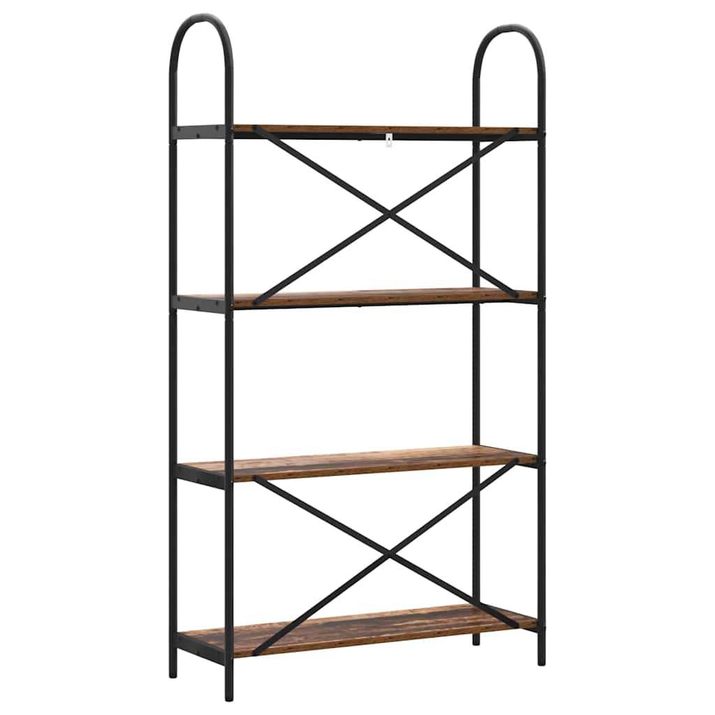 Vintage Wood Bookshelf 80 X 30 X 146 Cm Particleboard