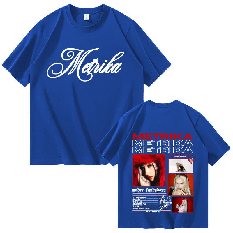 Rapper Metrika Album 2025 Double Sided Print Cozy T Shirt Mens Women Fashion Short Sleeve Tshirts Casual Oversized Y2K Tshirt