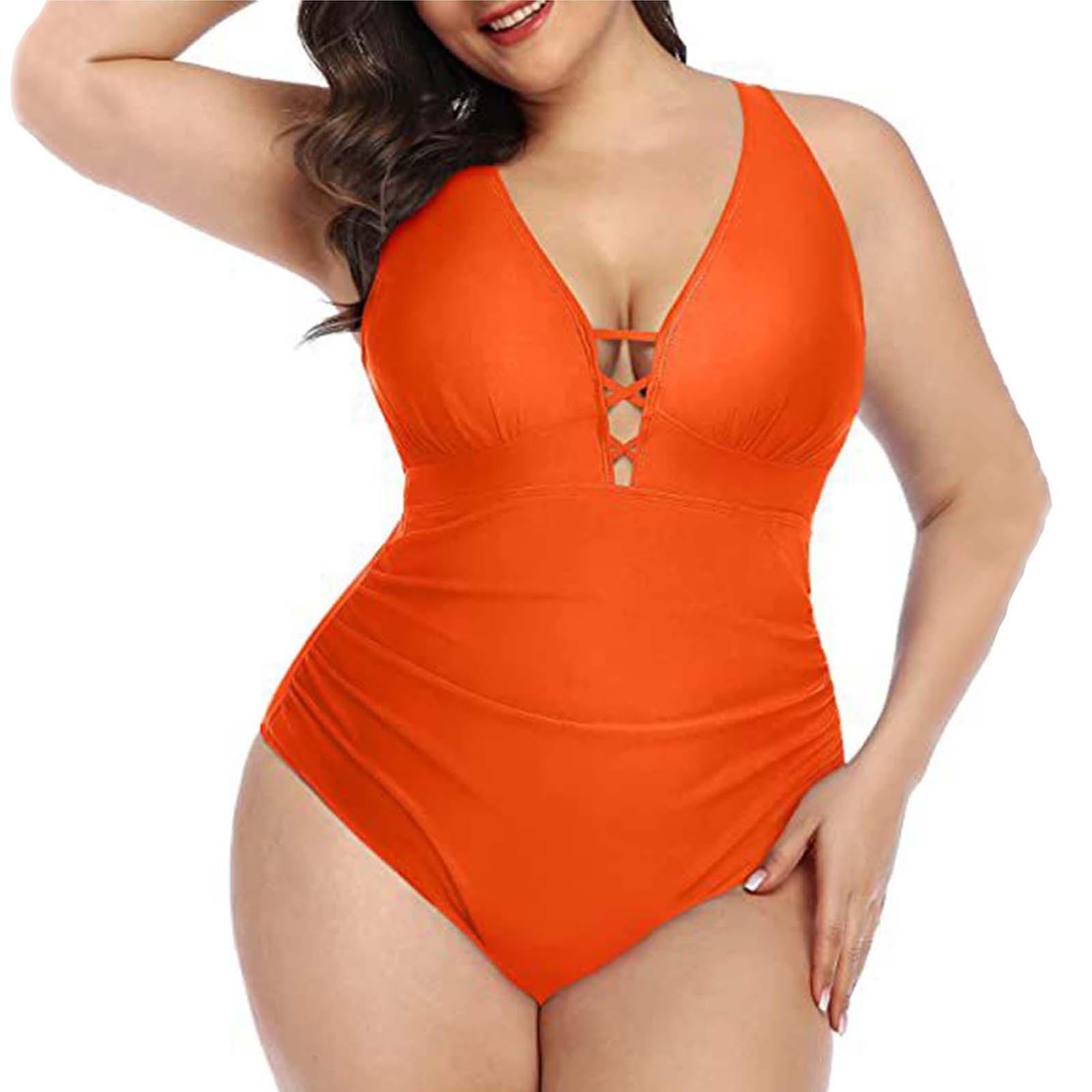 

Женский модный цельный купальный костюм с v-образным вырезом и подушечками для бюстгальтера и без стального бюстгальтера L киноварь