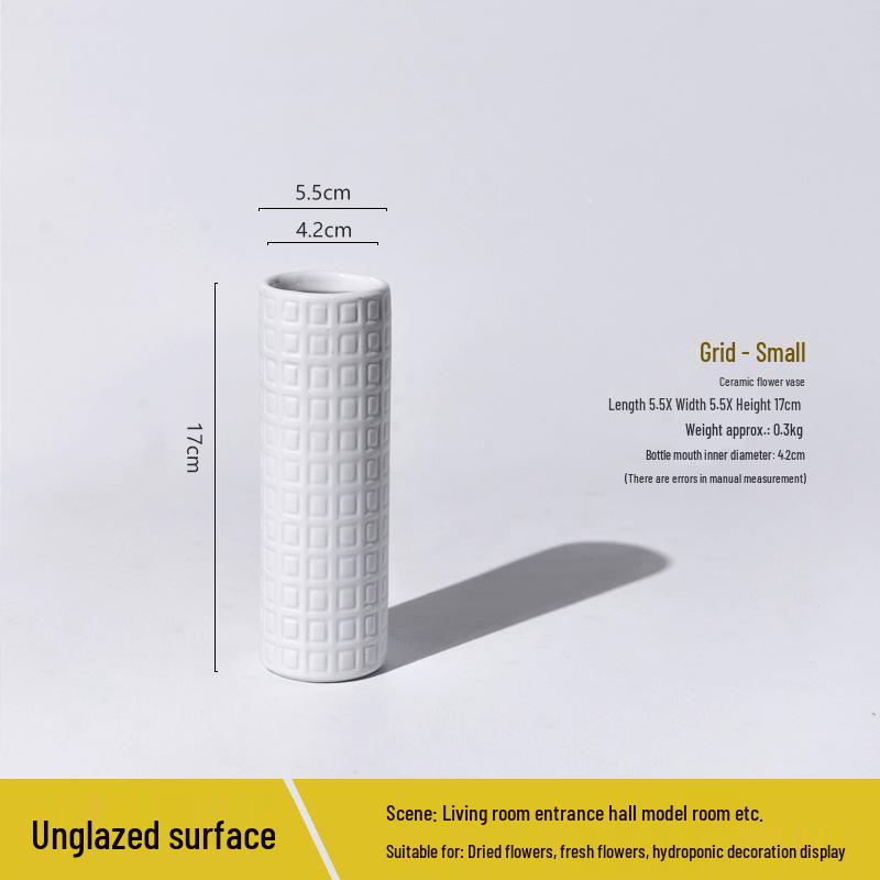 

Современная белая керамическая маленькая ваза для сухоцветов - Высокоценное декоративное украшение для дома