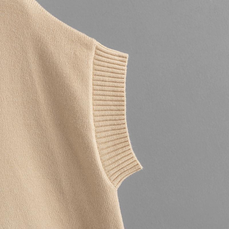 2024 Autumn/Winter Women's High Neck Sleeveless Knit Vest Top