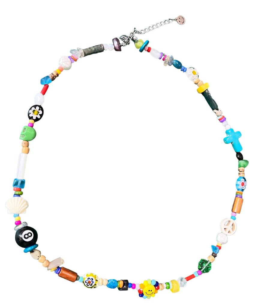 Sk8Er Rock Smiley Multi-Perlen-Halskette (Multi)