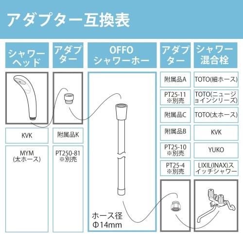 OFFO Shower Head with Hose, High Water Pressure Compatible, Shower Hose Adapter Included, Water Flow Adjustment, Hand-Held Water Stop, Pressure Booste