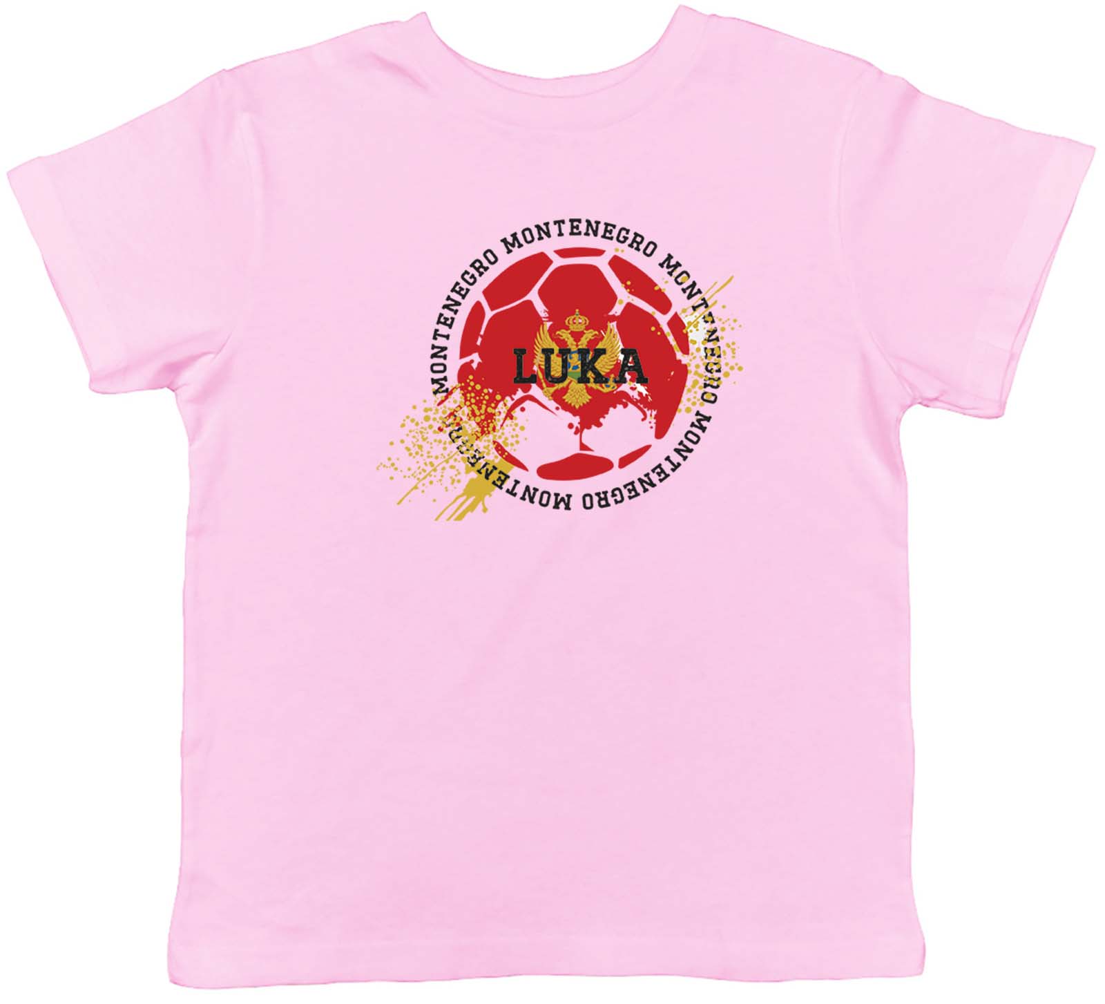 Personalised Montenegro Football Sports Childrens Kids T-Shirt Boys Girls Gift 100