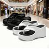 New Summer Women Outdoor High‑Heel Platform Flip‑Flops, Anti‑Slip Fashion Slim‑Looking Beach Slippers