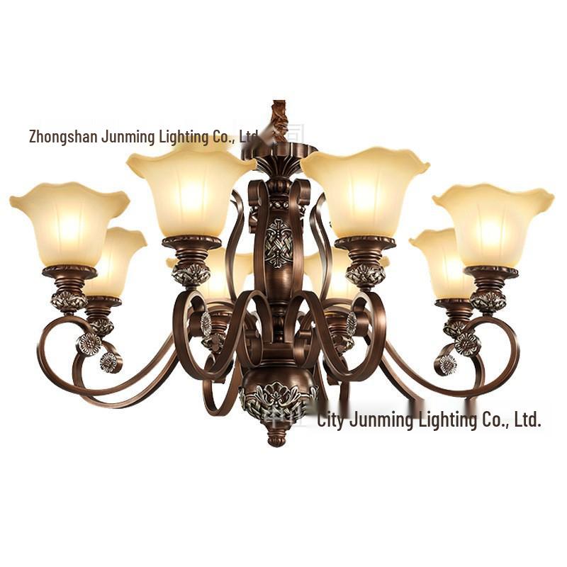 Retro Wrought Iron Pendant Light for Living Room, Villa, or Staircase