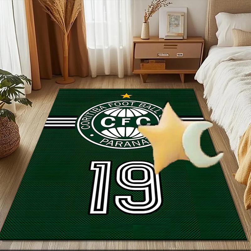 Cori-tiba Football Club Crest Printed Office Carpet Chair Cushion  Entryway Rug, Rugs for Living Room, Bedroom Christmas gifts