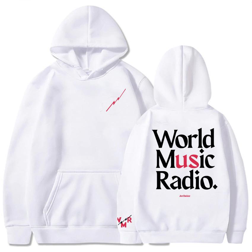 World M-US-ic Radio Hoodies Jon Batiste Drink Water Sweatshirt Long Sleeve Fashion Hooded Pullovers Print Clothing
