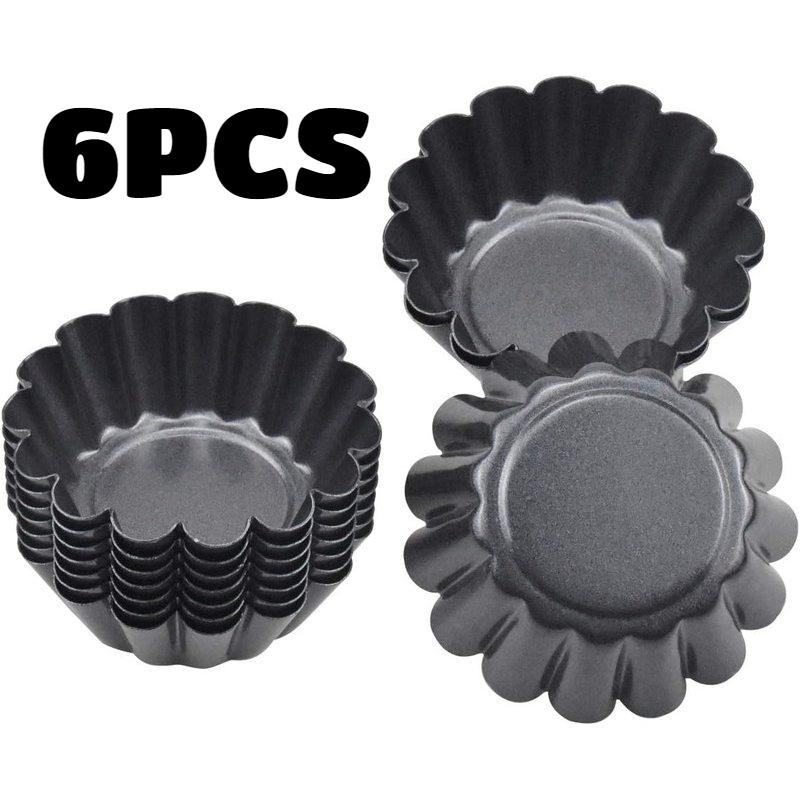 12 KS Formička na vaječné tartaletky z uhlíkové oceli Zesílená Květinová Forma na dorty Sušenky Nepřilnavá Forma na koláče Pizzu Košíček Rýhovaný Muffinek