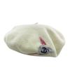 Vintage Caps PlasticsCC Wool Wool Beret Ivory Wool Used