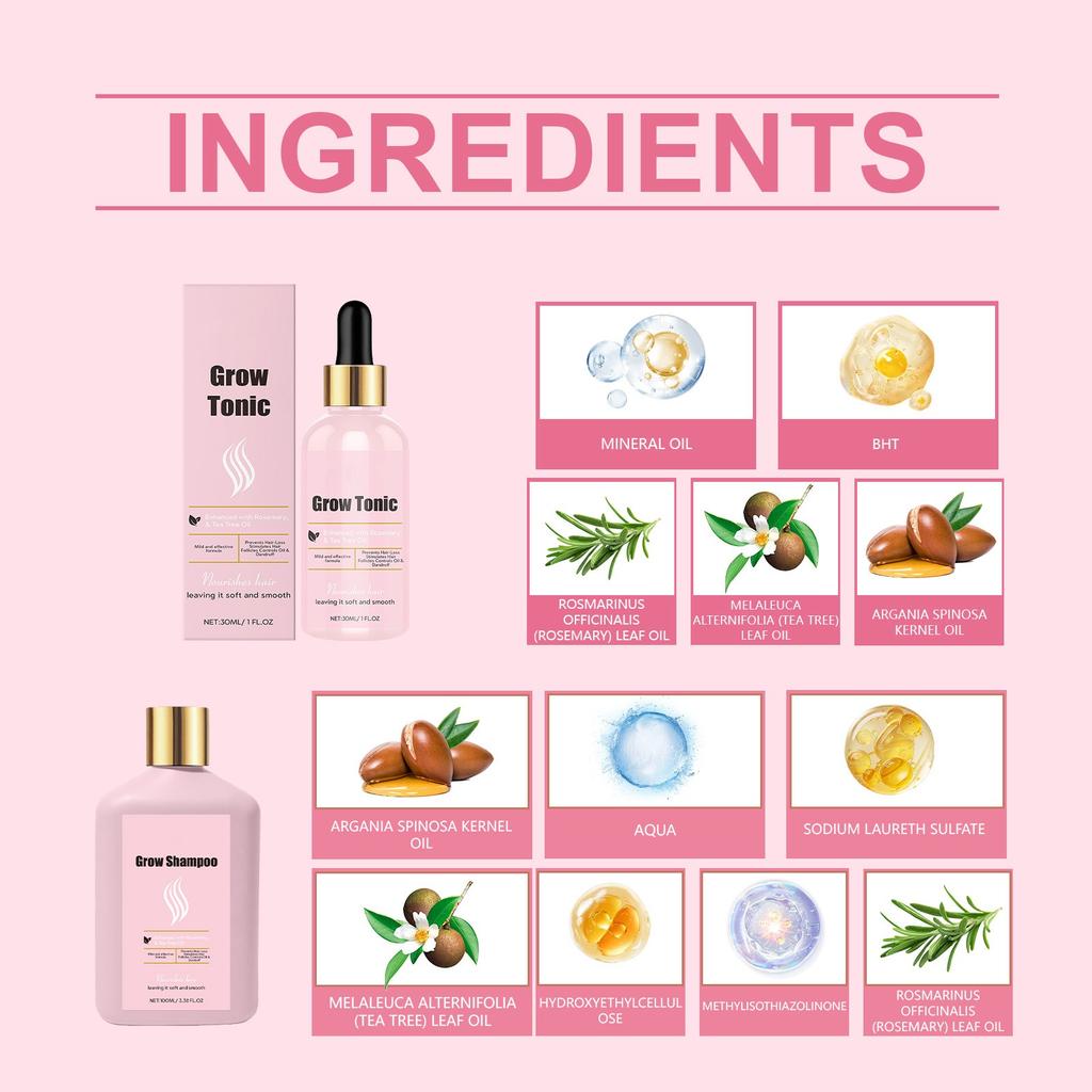 Nourishing Hair Care Set  Shampoo + Hair Growth Serum Reduce Hair Loss And Promote Hair Growth Nourishing Scalp,100ml+30ML