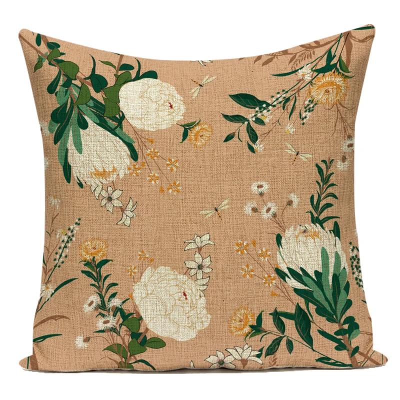 Vintage Floral Bee Decorative Cushion Covers Nordic Home Decor Sofa Chair Living Room Cushions Custom Throw Pillow Covers
