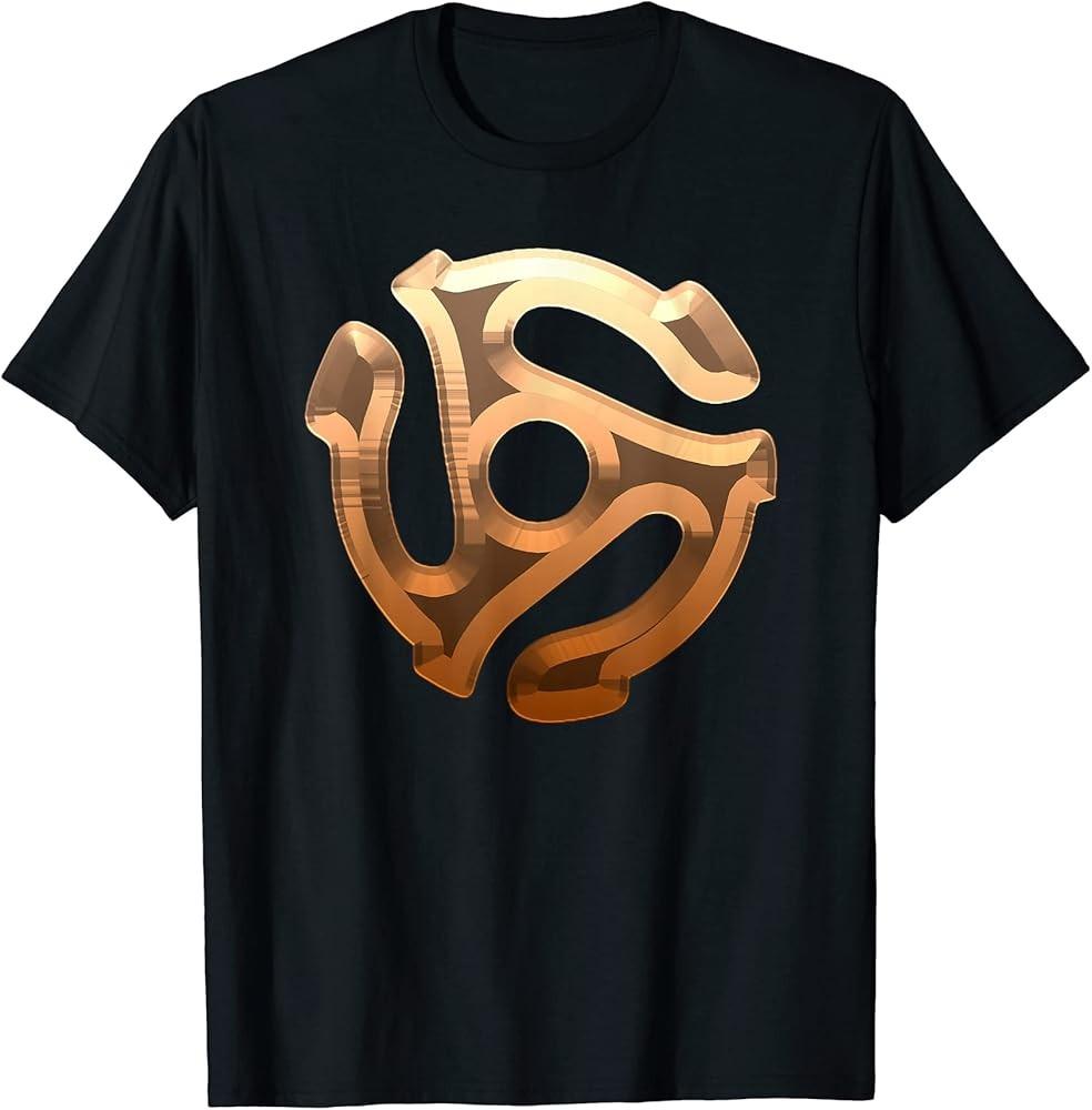 

Bronze 45 rpm Vinyl Record Adapter DJ Shirt 45rpm Insert TShirt Unisex T-Shirt XXXXL