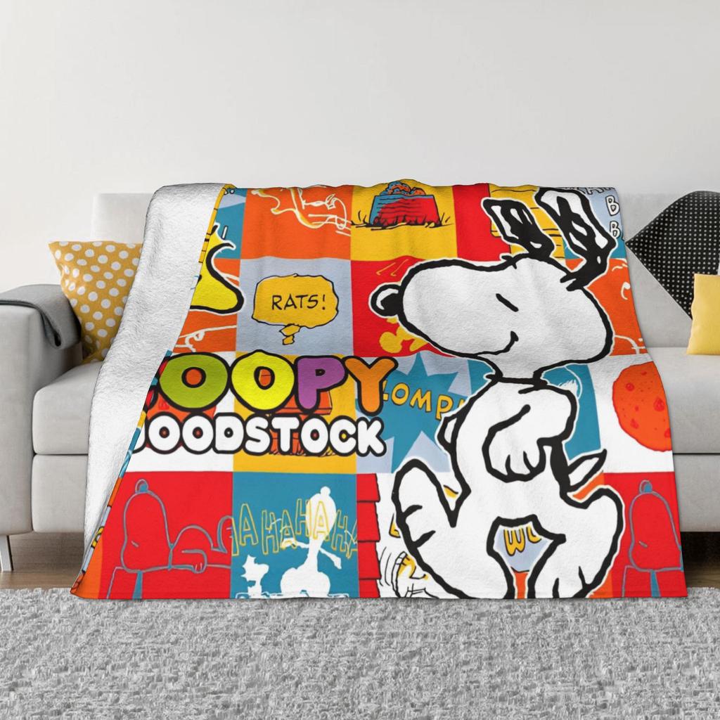 Coperta con Accessori di Snoopy Calda Accogliente Morbida Plaid per Divano 50x60 Pollici Copriletto Multimisura