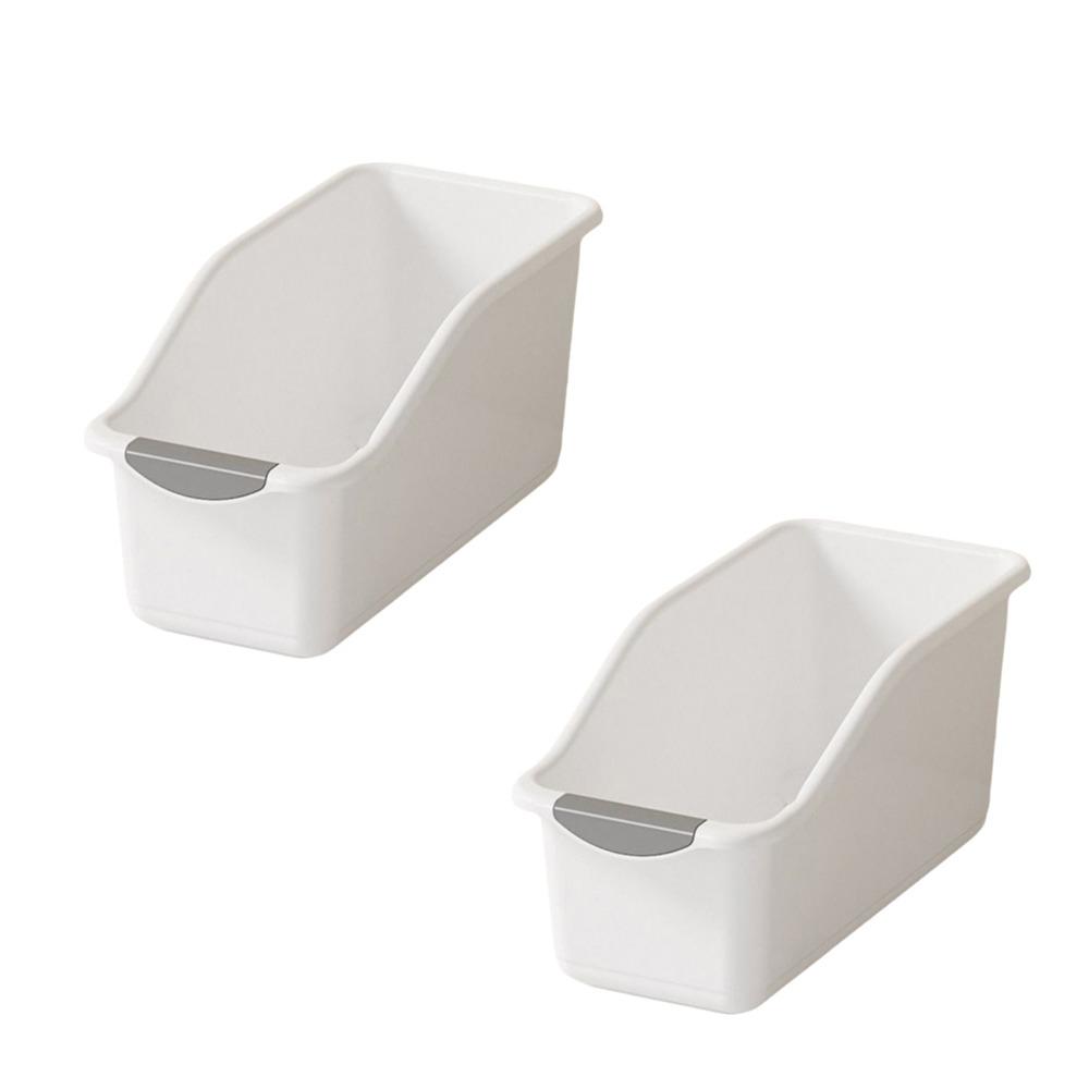 2pcs Space Saving Curved Storage Box Large Capacity Snack Seasoning Basket  Bathroom белый