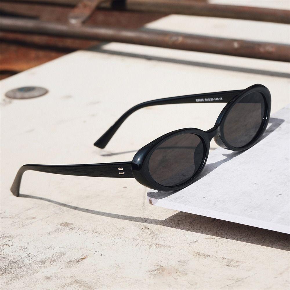 Trendy Vintage Oval Sunglasses UV400 Protection Y2K Small Oval Shades for Women Men