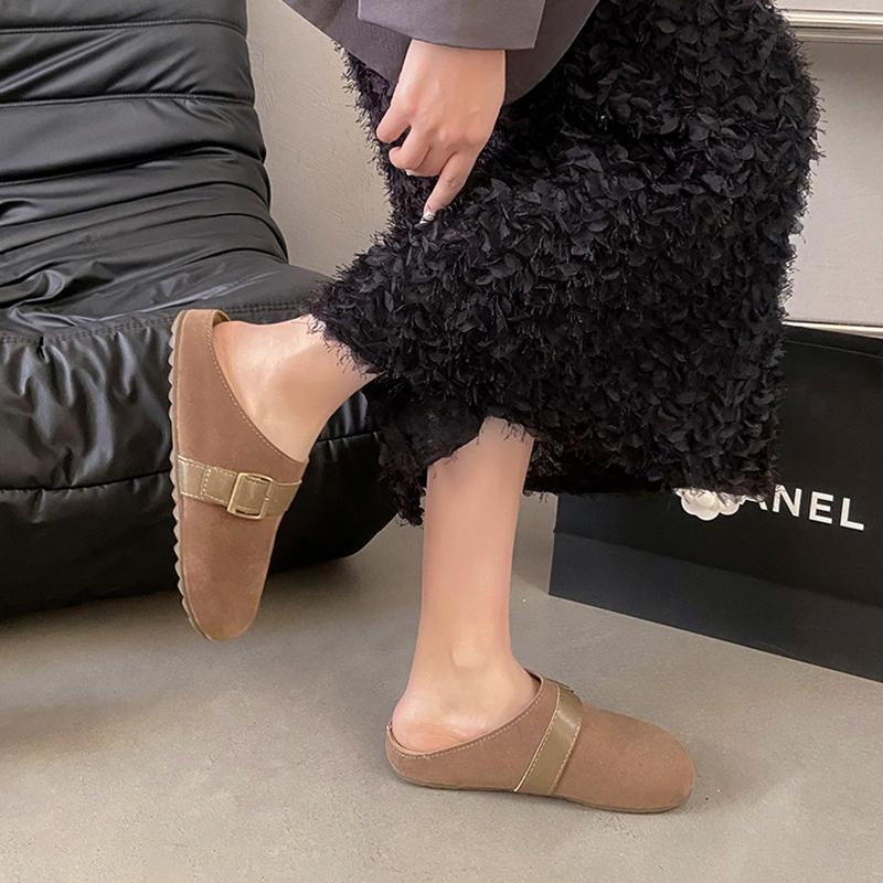 Fashion Shoes Cover Toe Ladies' Slippers Slipers Women 2025 Spring Retro Slides Shoes Cover Toe Woman's Slippers Slides 2025 Spring