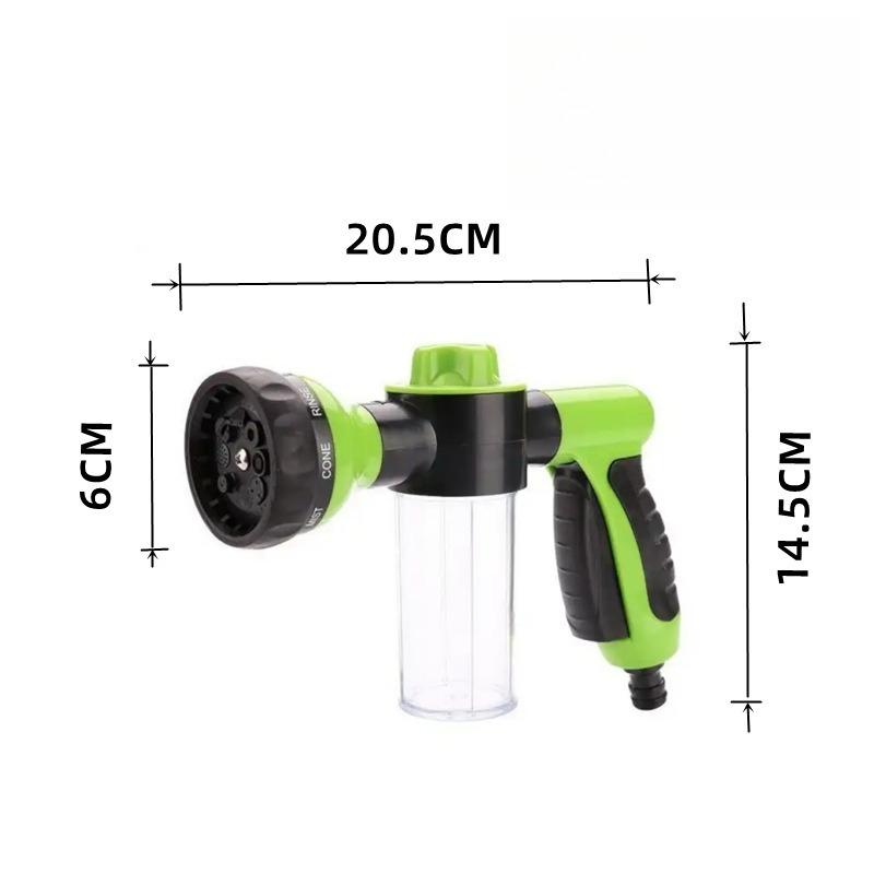 Pressure Water Gun Hose Nozzle 8 In 1 Adjustable Jet Sprayer with Soap Foam Dispenser for Garden Fertilizer Car Pet Washing Tool