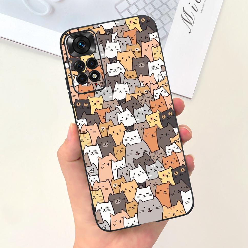 New For Xiaomi Redmi Note 11 4G Case Cute Cartoon Soft Silicone Shockproof Cover For Redmi Note11 4G 2201117TG Bumper Phone Case