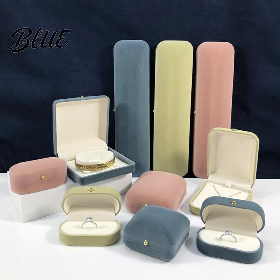 Desktop Jewelry Organizer Metal Gift Anti-Scratch Lining Velvet Box Case Pearl with Golden Box